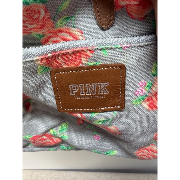Victoria\'s Secret Women PinkRose Pattern Gray Backpack Belt Buckle Closure 14x15 main image 10